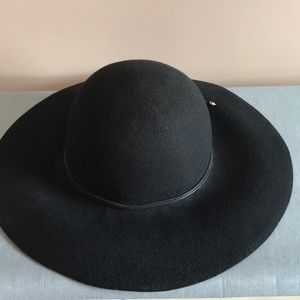 Never worn before black wool floppy hat